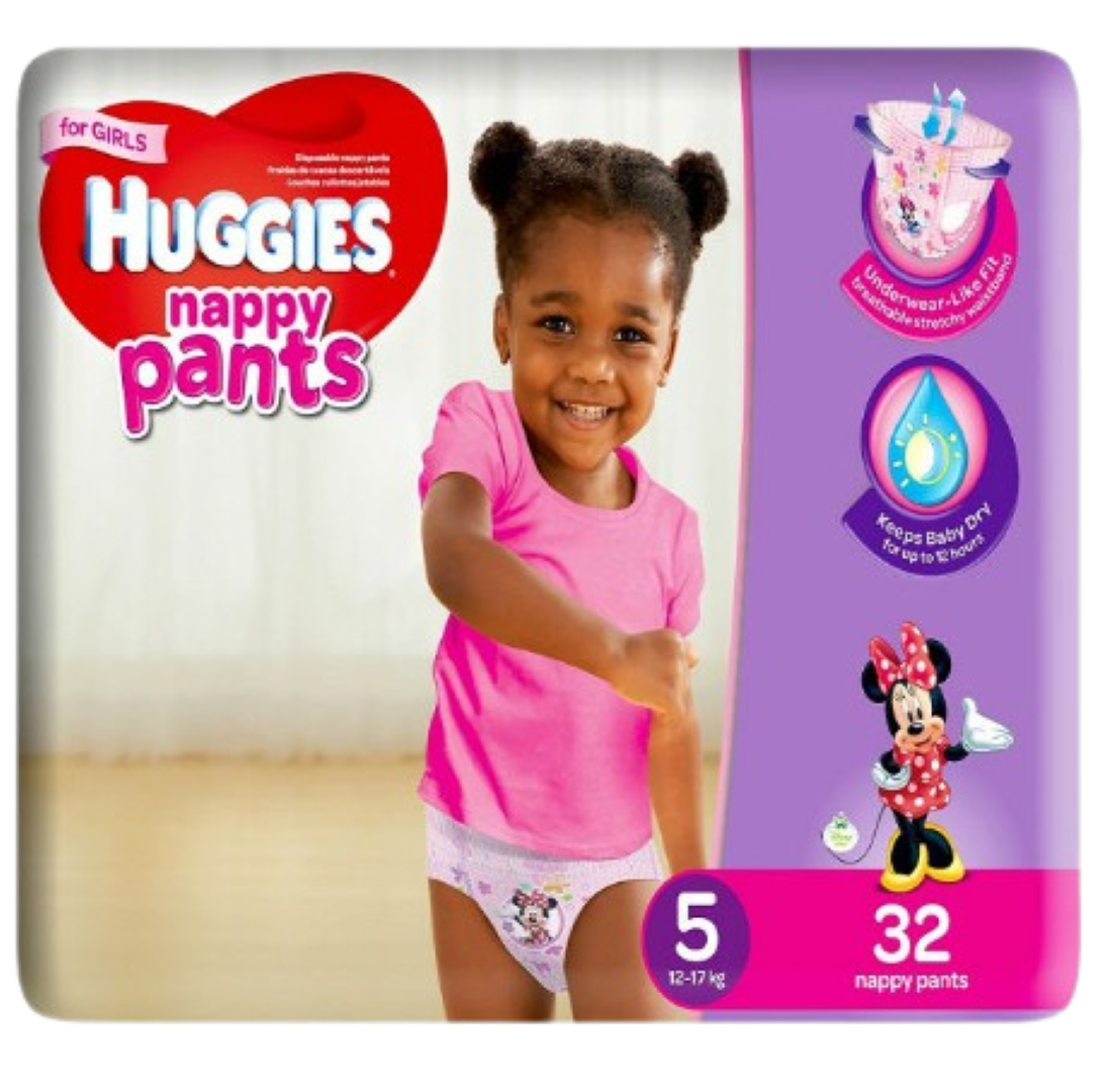 HUGGIES PANTS GIRLS SIZE 5(12-17KG)4X32s
